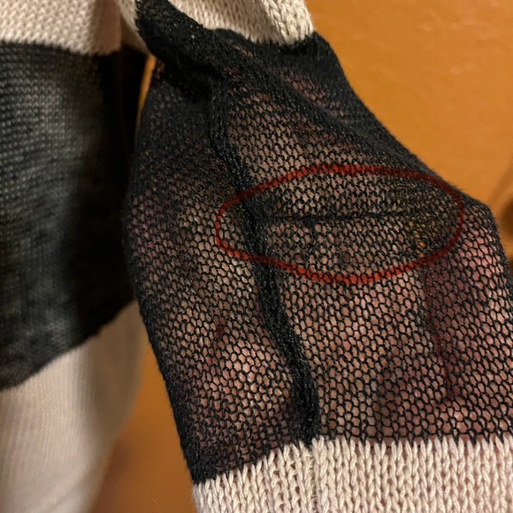 The Fisher Project organic linen tan and black striped sweater - Picture 7 of 10